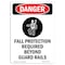 Signmission OSHA, Fall Protection Required, 10in X 7in Rigid Plastic, 7" W, 10" H, Portrait, OS-DS-P-710-V-2550 OS-DS-P-710-V-2550 - alternate 1